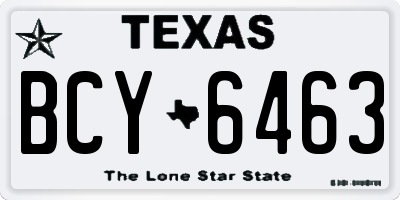 TX license plate BCY6463