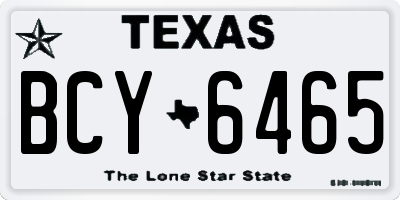 TX license plate BCY6465