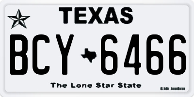TX license plate BCY6466