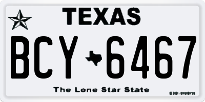 TX license plate BCY6467