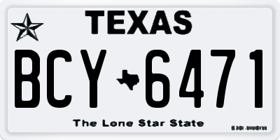 TX license plate BCY6471