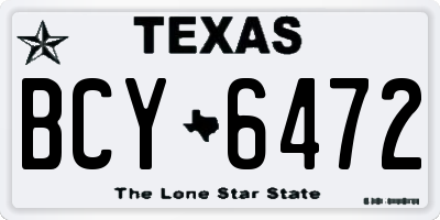 TX license plate BCY6472