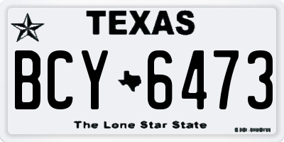 TX license plate BCY6473