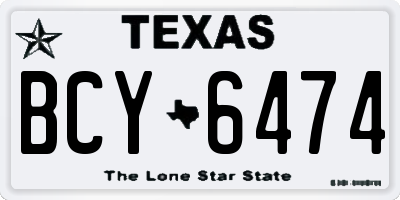 TX license plate BCY6474