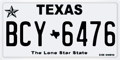 TX license plate BCY6476