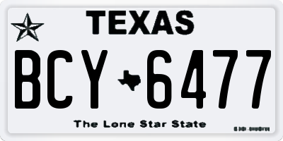 TX license plate BCY6477