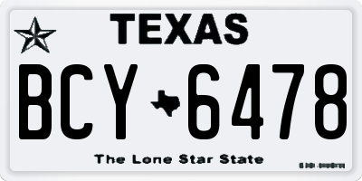 TX license plate BCY6478