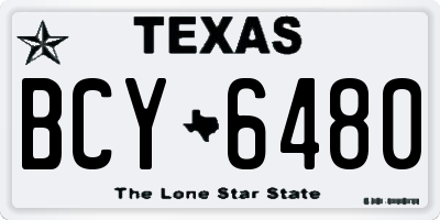 TX license plate BCY6480