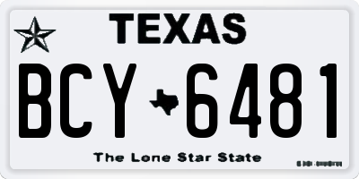 TX license plate BCY6481