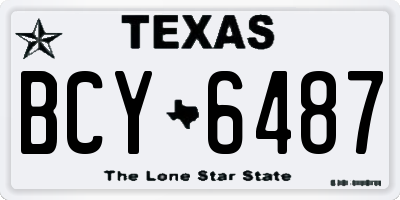 TX license plate BCY6487