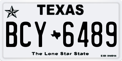 TX license plate BCY6489