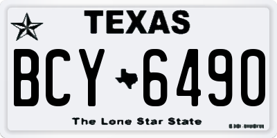 TX license plate BCY6490