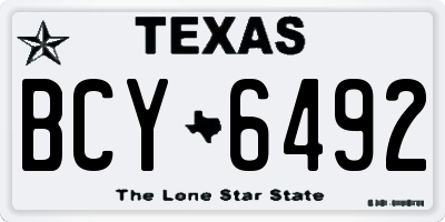 TX license plate BCY6492
