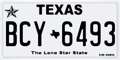 TX license plate BCY6493