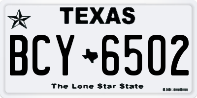 TX license plate BCY6502