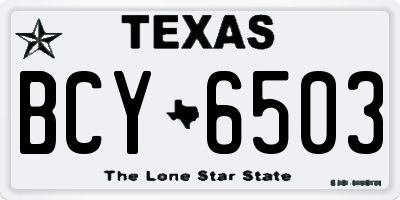 TX license plate BCY6503