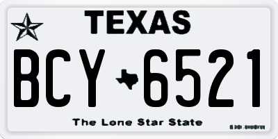 TX license plate BCY6521