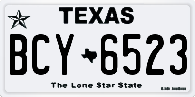 TX license plate BCY6523