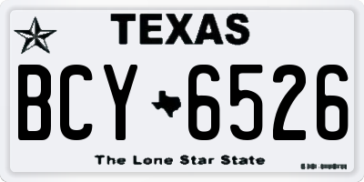 TX license plate BCY6526