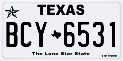TX license plate BCY6531