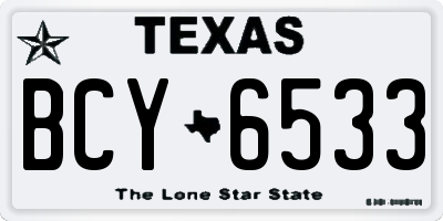 TX license plate BCY6533