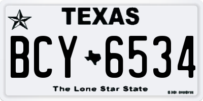 TX license plate BCY6534
