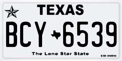 TX license plate BCY6539