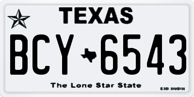 TX license plate BCY6543