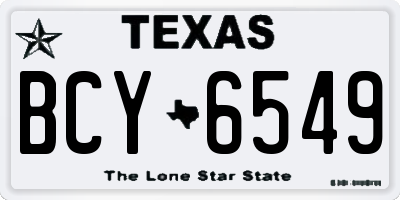 TX license plate BCY6549