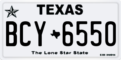 TX license plate BCY6550