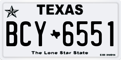 TX license plate BCY6551