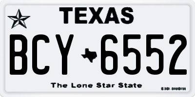 TX license plate BCY6552