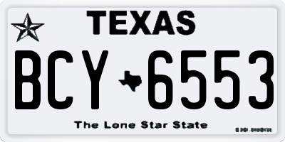 TX license plate BCY6553