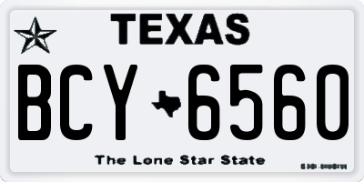 TX license plate BCY6560