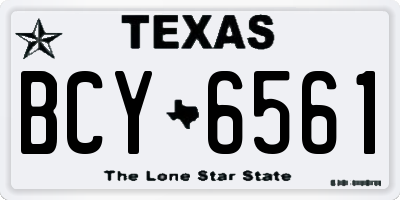 TX license plate BCY6561