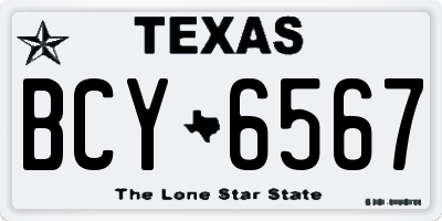 TX license plate BCY6567