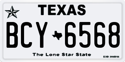 TX license plate BCY6568
