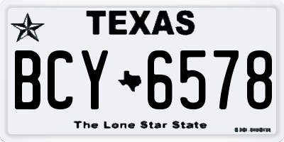 TX license plate BCY6578