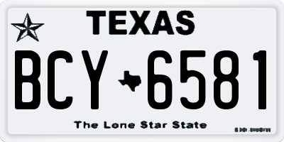 TX license plate BCY6581