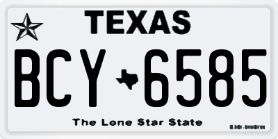TX license plate BCY6585