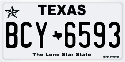 TX license plate BCY6593