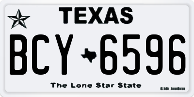 TX license plate BCY6596
