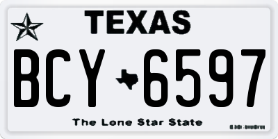 TX license plate BCY6597