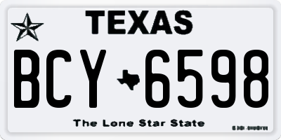 TX license plate BCY6598