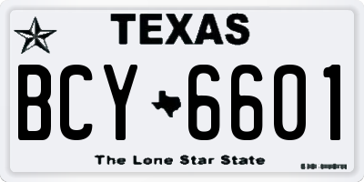 TX license plate BCY6601