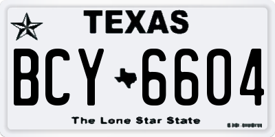 TX license plate BCY6604