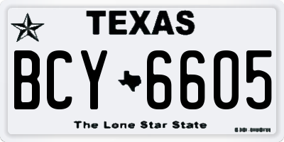 TX license plate BCY6605