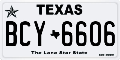 TX license plate BCY6606