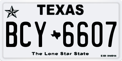 TX license plate BCY6607