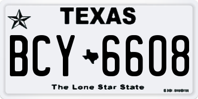 TX license plate BCY6608